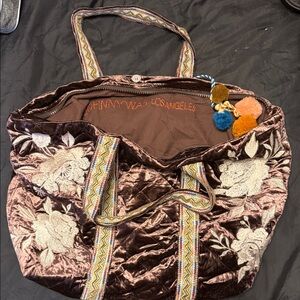 JOHNNY WAS LOS ANGELES.                   Brown Floral Tote Bag